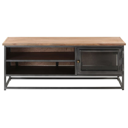 Tavolino da Salotto Grigio 90x50x35 cm in Massello di Acacia