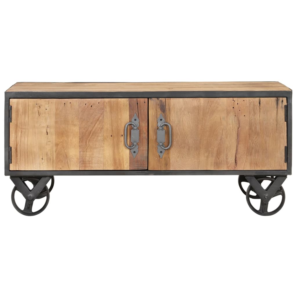 Tavolino da Salotto 90x50x39 cm in Legno Massello di Recupero