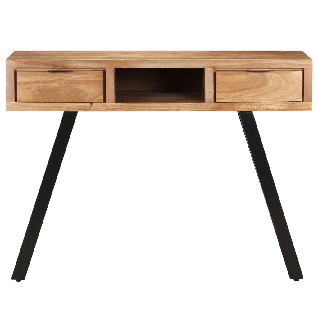 Scrivania 107x45x79 cm Legno Massello d'Acacia con Spigoli Vivi
