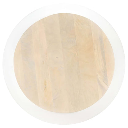 Tavolino da Salotto Bianco 68x68x30 cm Legno Massello di Mango