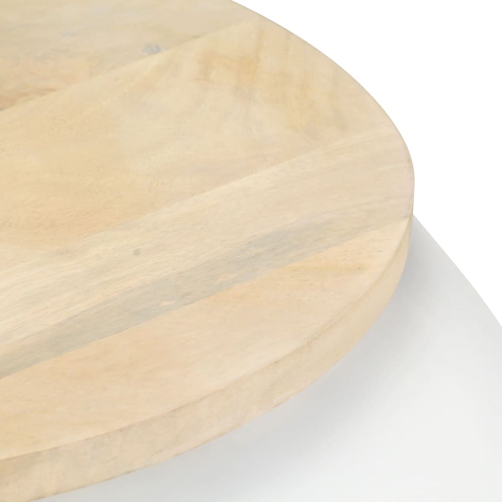 Tavolino da Salotto Bianco 68x68x30 cm Legno Massello di Mango