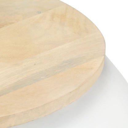 Tavolino da Salotto Bianco 68x68x30 cm Legno Massello di Mango