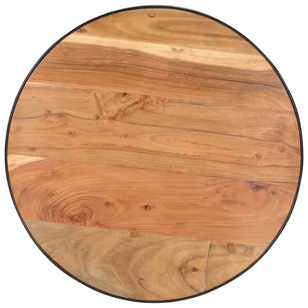 Tavolino da Salotto Nero 68x68x36 cm in Massello di Acacia