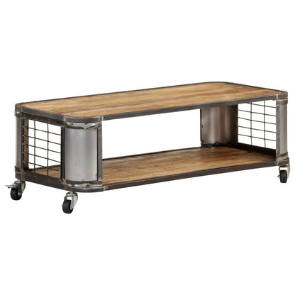 Tavolino da Salotto 100x50x35 cm in Legno Massello di Mango