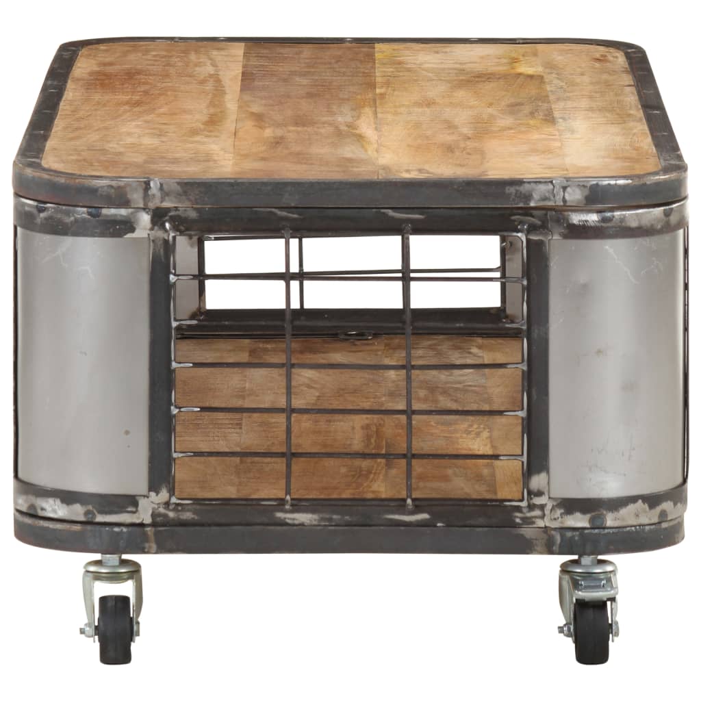 Tavolino da Salotto 100x50x35 cm in Legno Massello di Mango