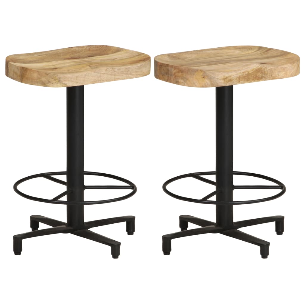 Sgabelli da Bar 2 pz 52 cm in Legno Massello di Mango