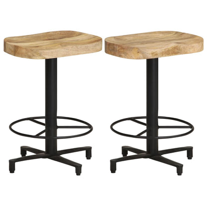Sgabelli da Bar 2 pz 52 cm in Legno Massello di Mango