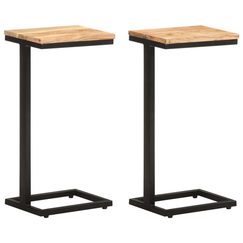 Tavolini Laterali 2 pz 31,5x24,5x64,5 cm Massello d'Acacia