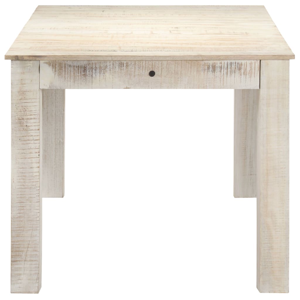 Tavolo da Pranzo Bianco 180x90x76 cm in Legno Massello di Mango