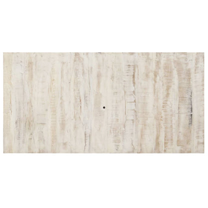Tavolo da Pranzo Bianco 180x90x76 cm in Legno Massello di Mango