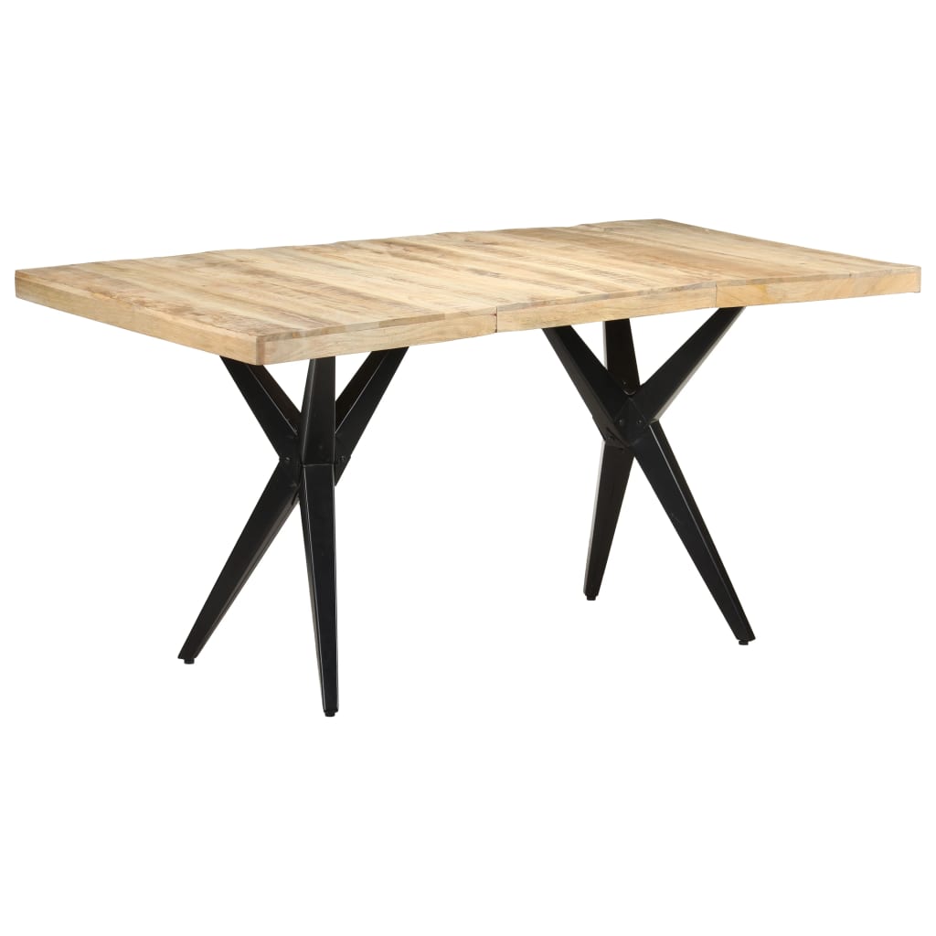 Tavolo da Pranzo 160x80x76 cm in Legno Massello di Mango Grezzo