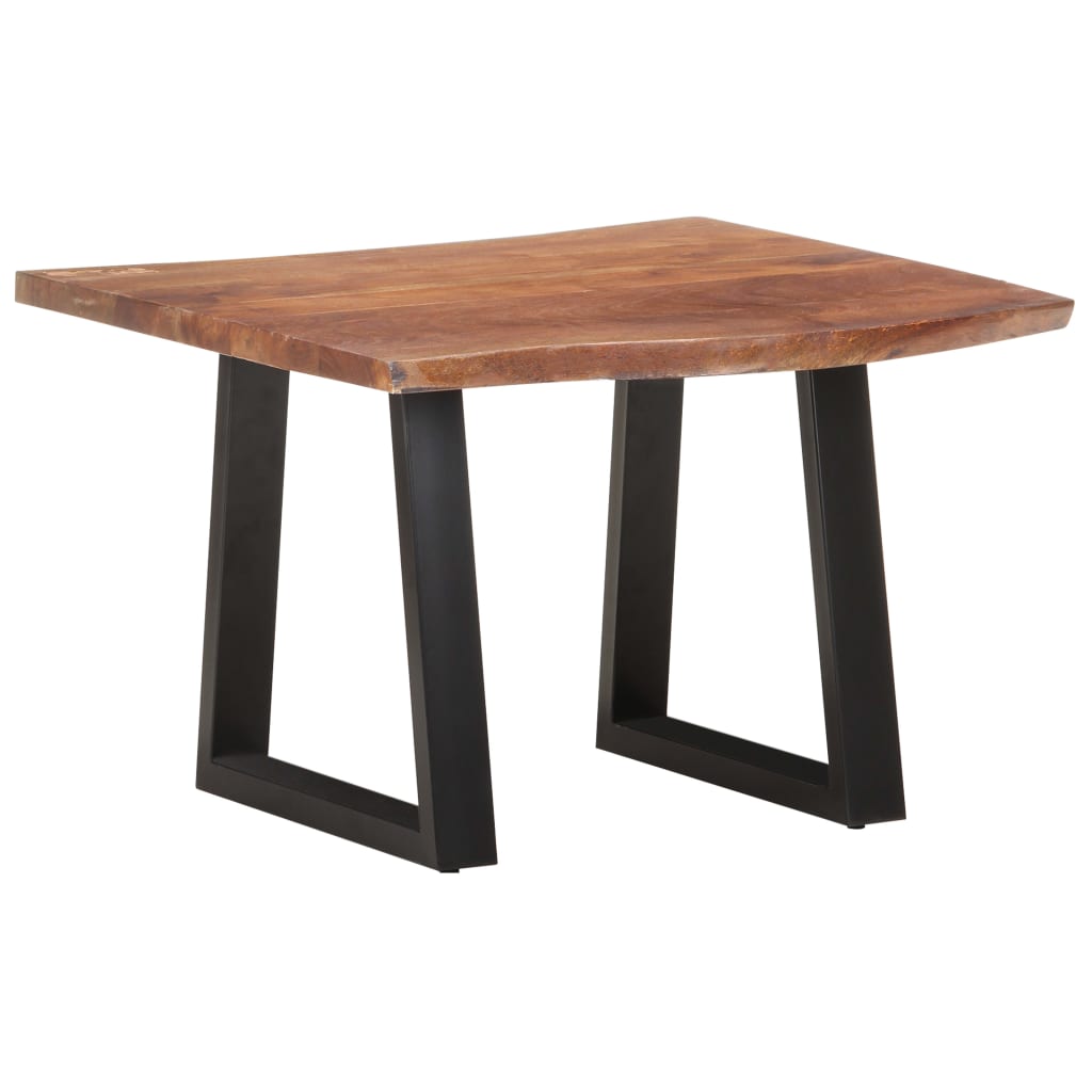 Tavolino da Salotto con Bordi Vivi 60x60x40 cm Massello Acacia