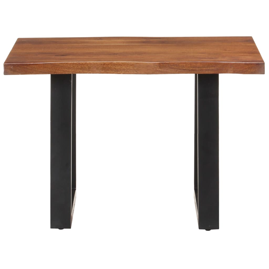 Tavolino da Salotto con Bordi Vivi 60x60x40 cm Massello Acacia