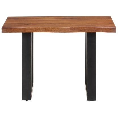 Tavolino da Salotto con Bordi Vivi 60x60x40 cm Massello Acacia
