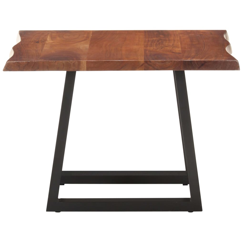 Tavolino da Salotto con Bordi Vivi 60x60x40 cm Massello Acacia