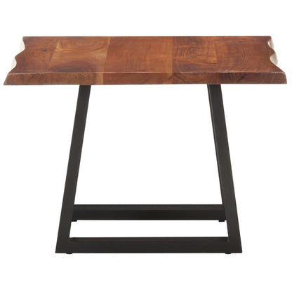 Tavolino da Salotto con Bordi Vivi 60x60x40 cm Massello Acacia