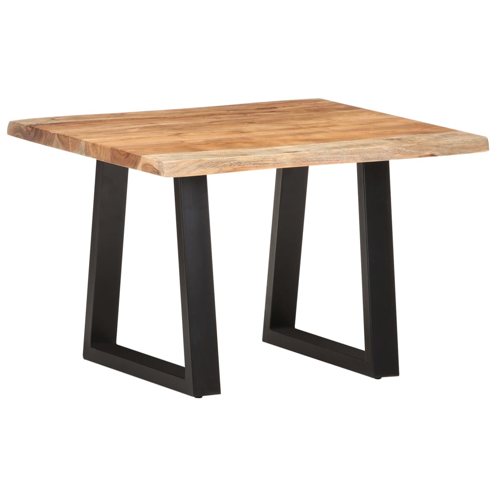 Tavolino da Salotto con Bordi Vivi 60x60x40 cm Massello Acacia