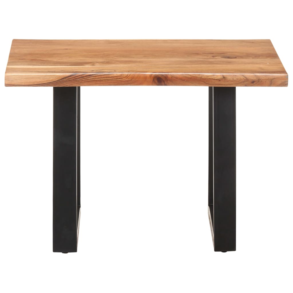 Tavolino da Salotto con Bordi Vivi 60x60x40 cm Massello Acacia