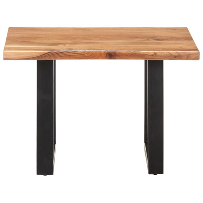 Tavolino da Salotto con Bordi Vivi 60x60x40 cm Massello Acacia