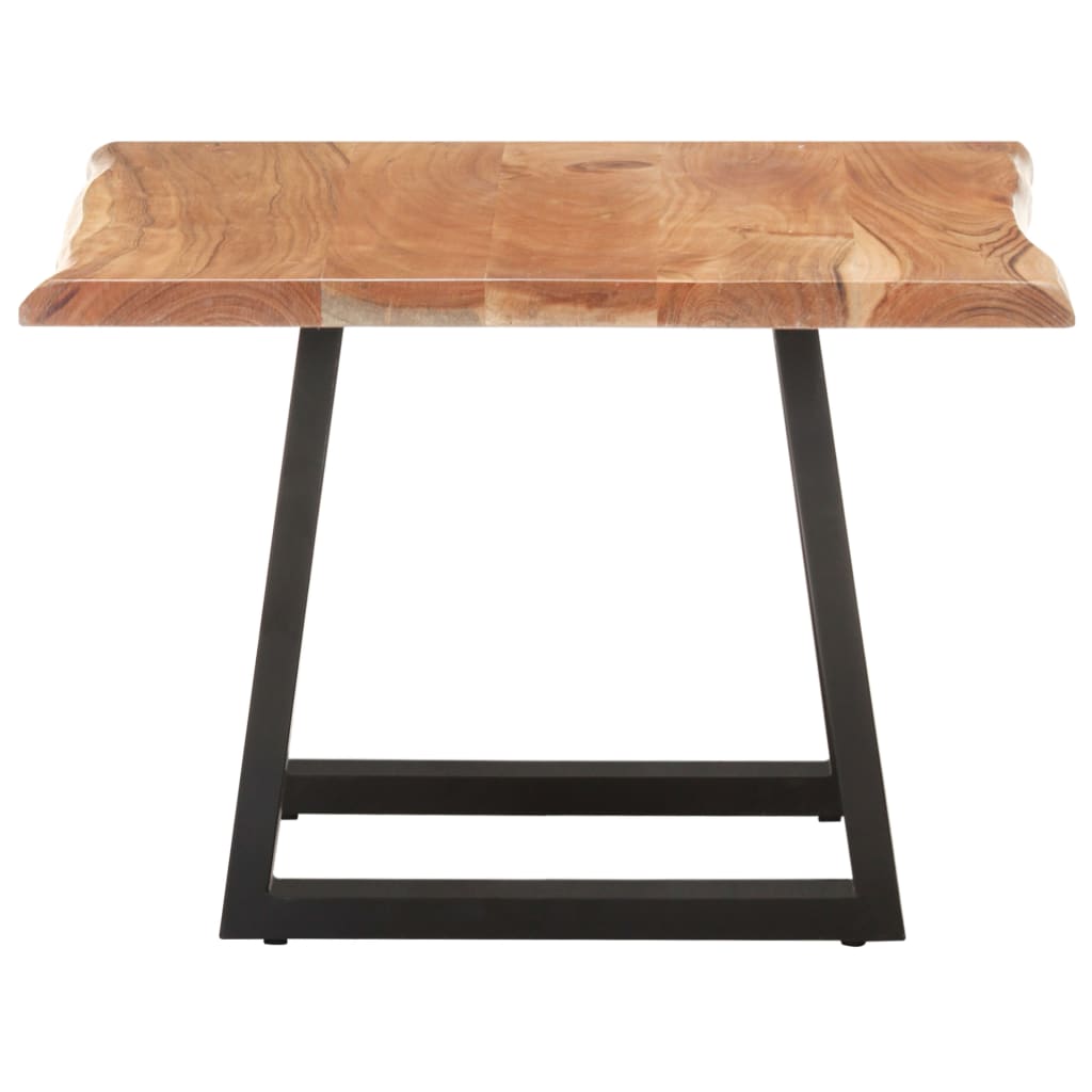 Tavolino da Salotto con Bordi Vivi 60x60x40 cm Massello Acacia