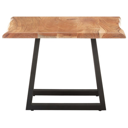 Tavolino da Salotto con Bordi Vivi 60x60x40 cm Massello Acacia