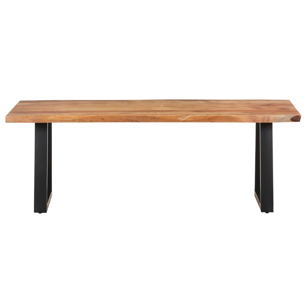 Tavolino da Salotto con Bordi Vivi 115x60x40 cm Massello Acacia