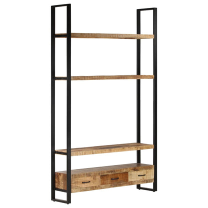 Libreria 118x30x200 cm in Legno Massello di Mango Grezzo