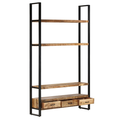 Libreria 118x30x200 cm in Legno Massello di Mango Grezzo