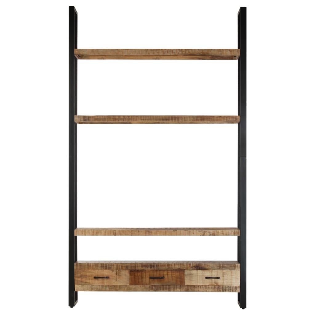 Libreria 118x30x200 cm in Legno Massello di Mango Grezzo