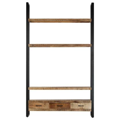 Libreria 118x30x200 cm in Legno Massello di Mango Grezzo