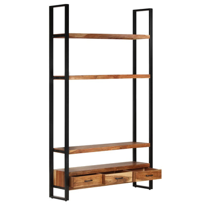 Libreria 118x30x200 cm in Legno Massello di Acacia