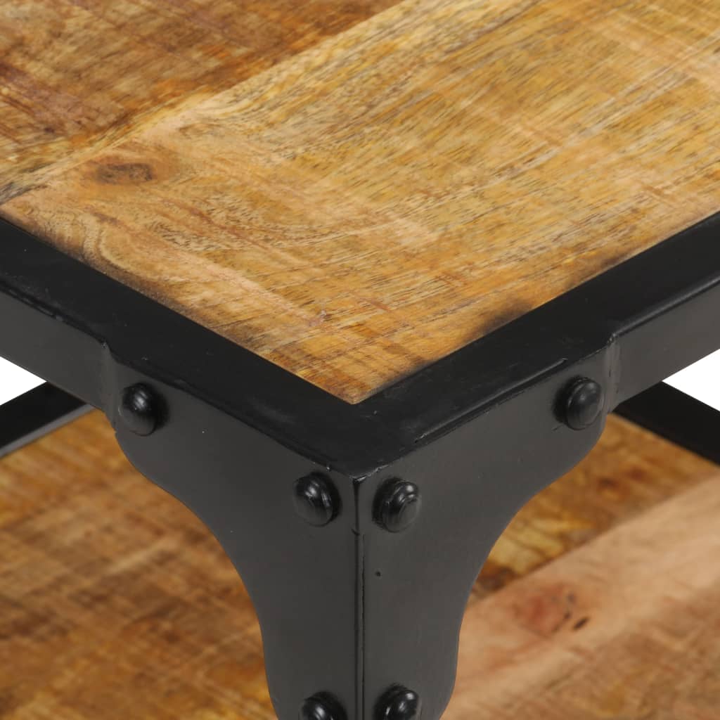 Tavolino da Salotto 40x40x36 cm Legno Massello di Mango Grezzo