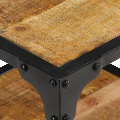 Tavolino da Salotto 40x40x36 cm Legno Massello di Mango Grezzo