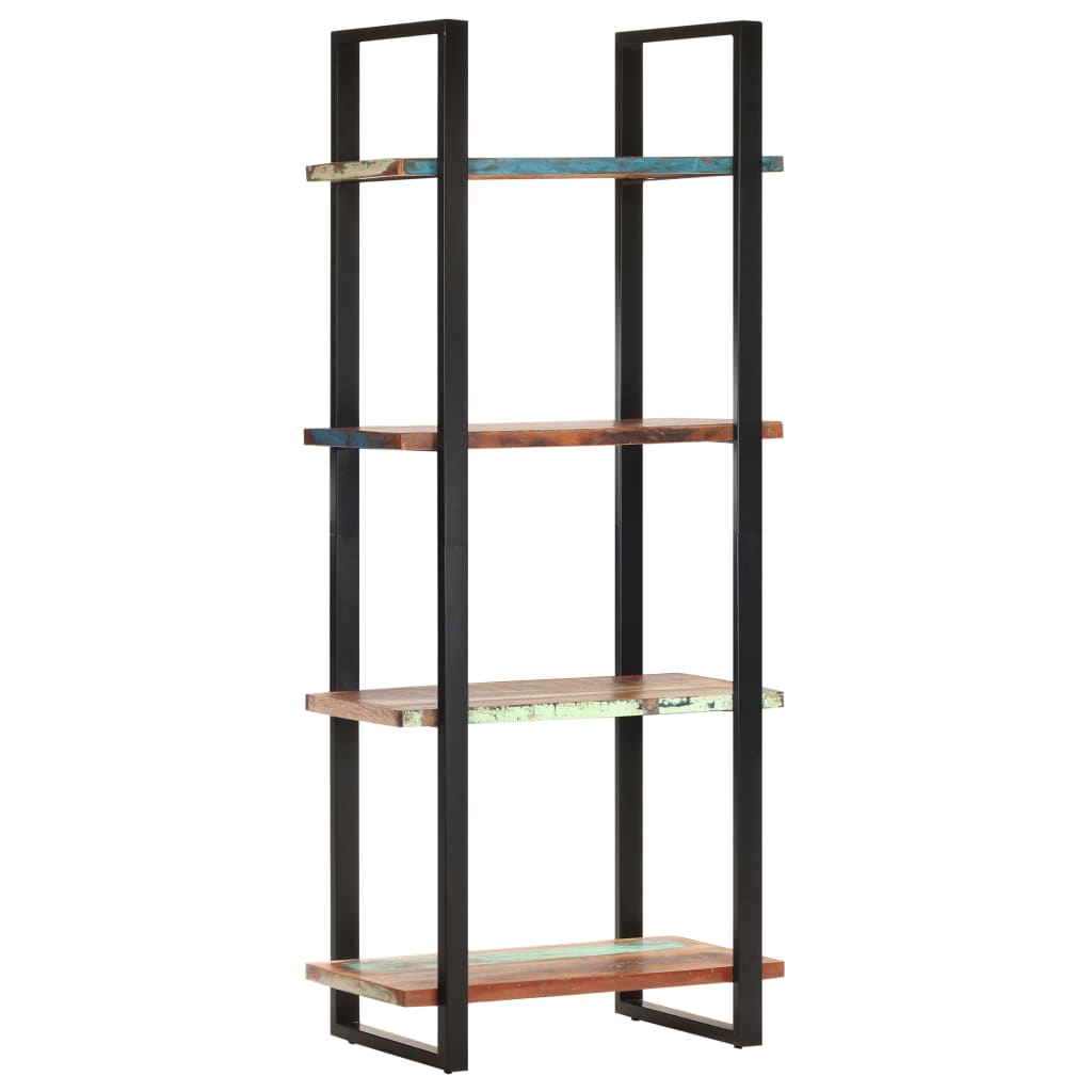 Libreria a 4 Livelli 80x40x180 cm in Legno Massello di Recupero