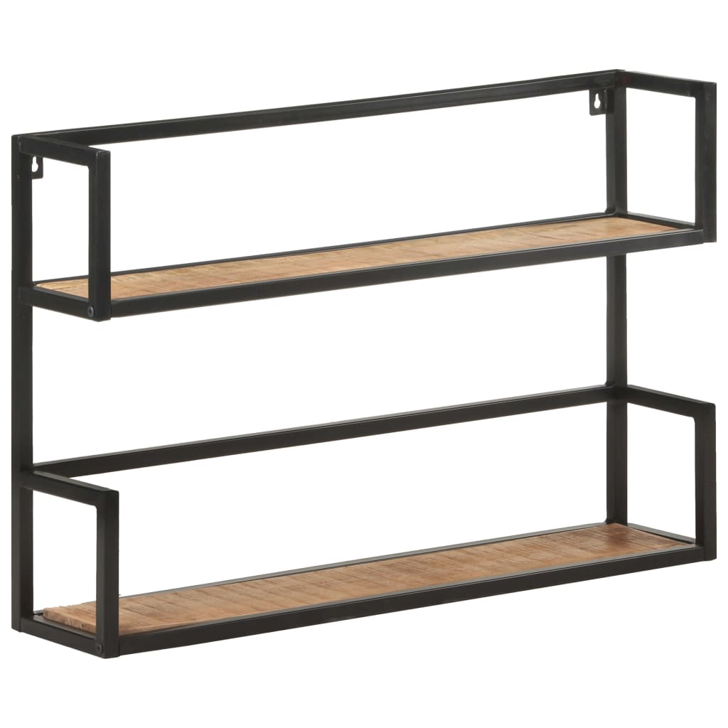 Scaffale a Muro 80x20x60 cm in Legno di Mango Grezzo