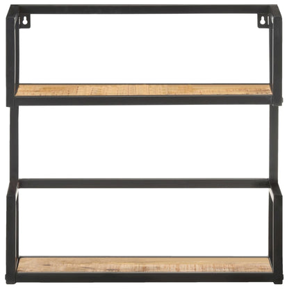 Scaffale a Muro 80x20x60 cm in Legno di Mango Grezzo