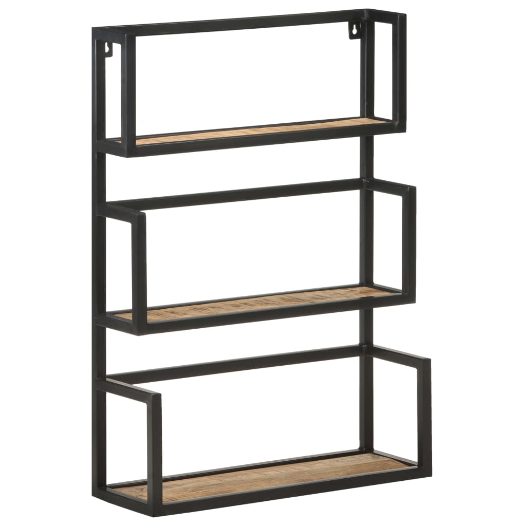 Scaffale a Muro 60x20x85 cm in Legno di Mango Grezzo