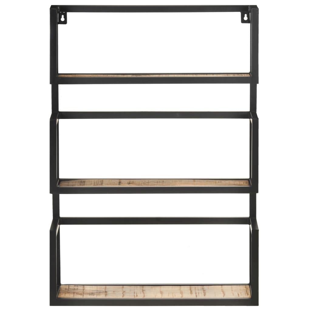Scaffale a Muro 60x20x85 cm in Legno di Mango Grezzo