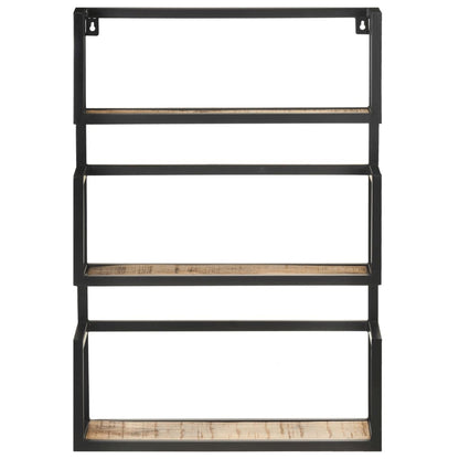 Scaffale a Muro 60x20x85 cm in Legno di Mango Grezzo