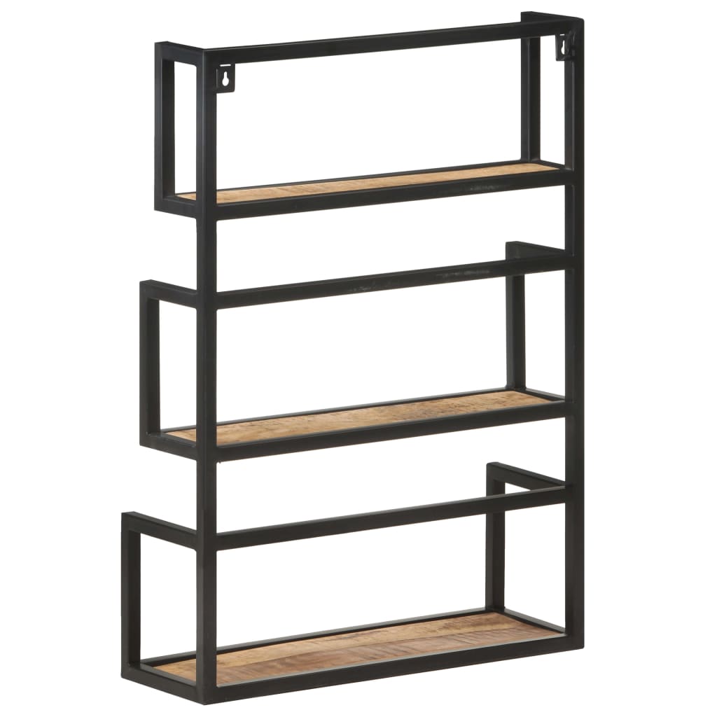 Scaffale a Muro 60x20x85 cm in Legno di Mango Grezzo