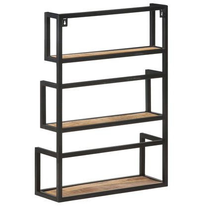 Scaffale a Muro 60x20x85 cm in Legno di Mango Grezzo