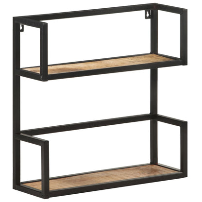 Scaffale a Muro 60x20x60 cm in Legno di Mango Grezzo