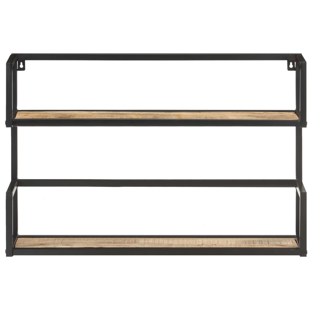 Scaffale a Muro 60x20x60 cm in Legno di Mango Grezzo