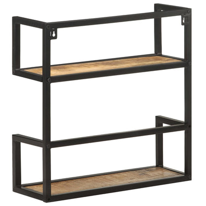 Scaffale a Muro 60x20x60 cm in Legno di Mango Grezzo