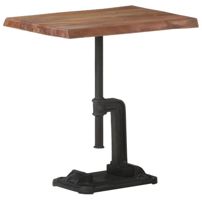 Tavolino Marrone 45x35x49 cm in Massello di Acacia e Ghisa