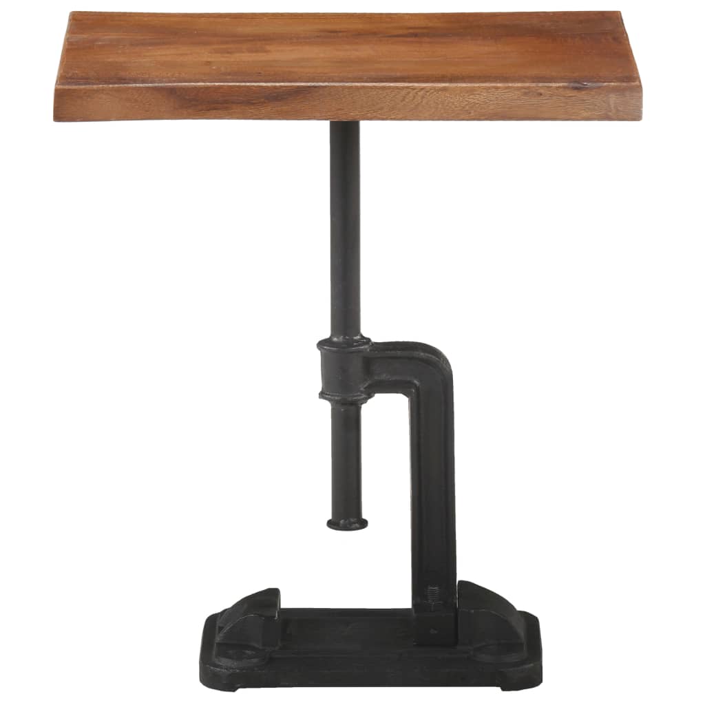 Tavolino Marrone 45x35x49 cm in Massello di Acacia e Ghisa