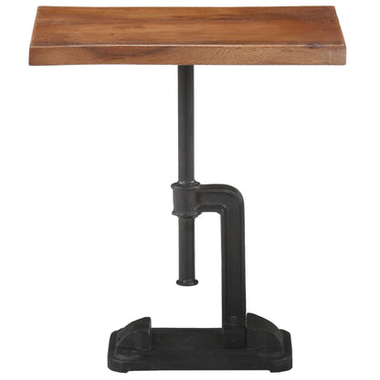 Tavolino Marrone 45x35x49 cm in Massello di Acacia e Ghisa