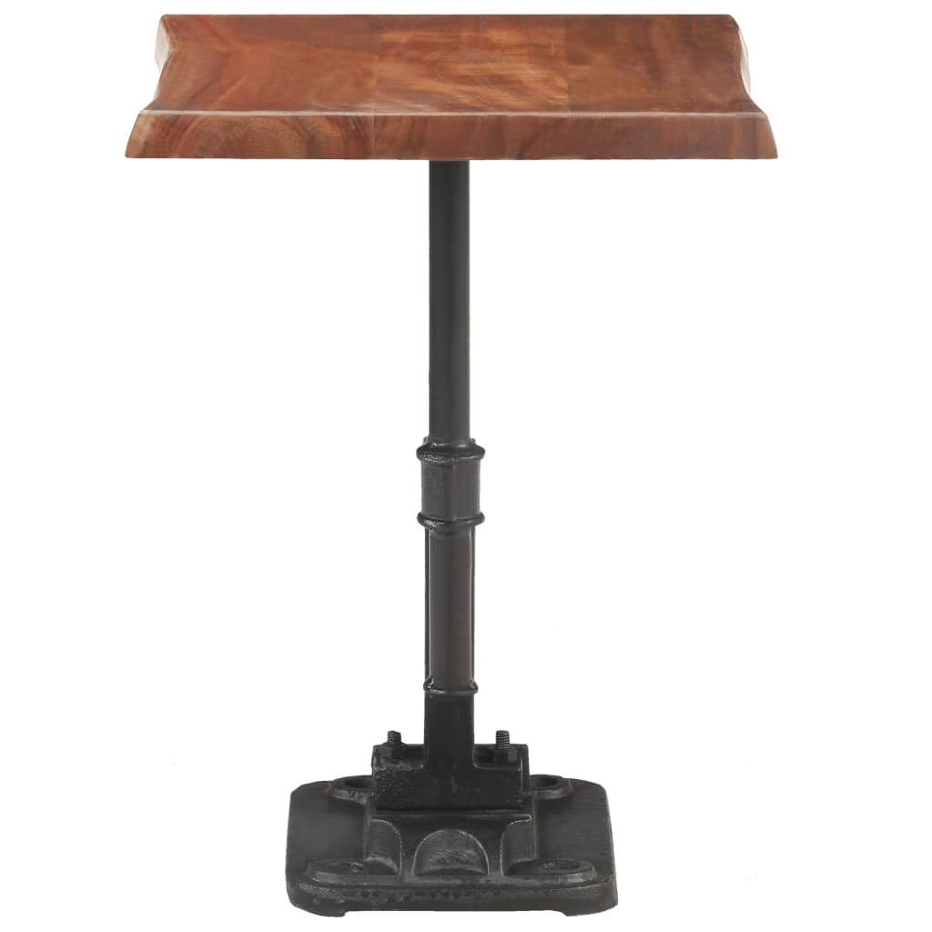 Tavolino Marrone 45x35x49 cm in Massello di Acacia e Ghisa