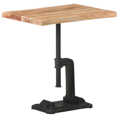 Tavolino Legno Chiaro 45x35x48 cm Legno Massello Acacia e Ghisa