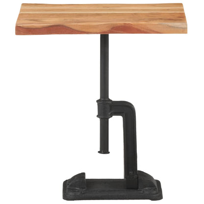 Tavolino Legno Chiaro 45x35x48 cm Legno Massello Acacia e Ghisa
